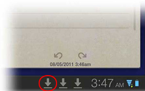Download arrow in Android web browser Download arrow in Android web browser